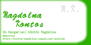 magdolna kontos business card