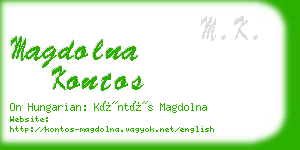 magdolna kontos business card